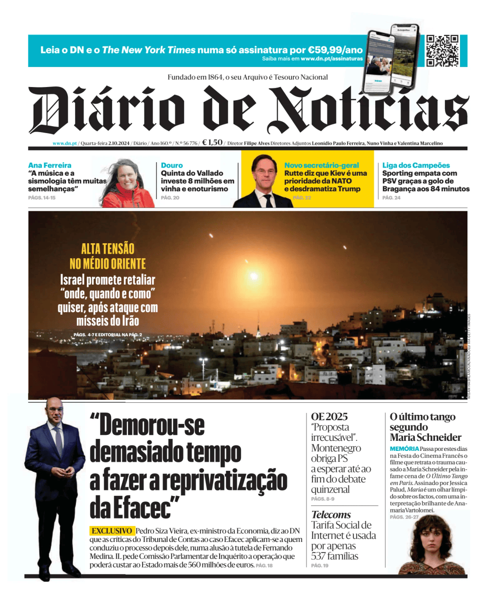 Prima-pagina-Diario de Noticias-edizione-di-oggi-20241002